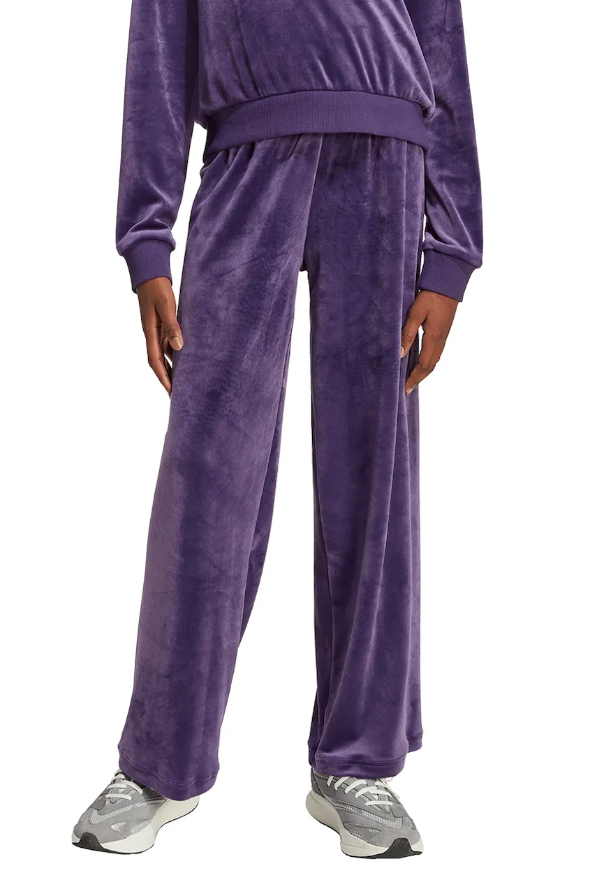 adidas pantaloni de trening din velur pentru copii culoarea violet, uni, JW2440