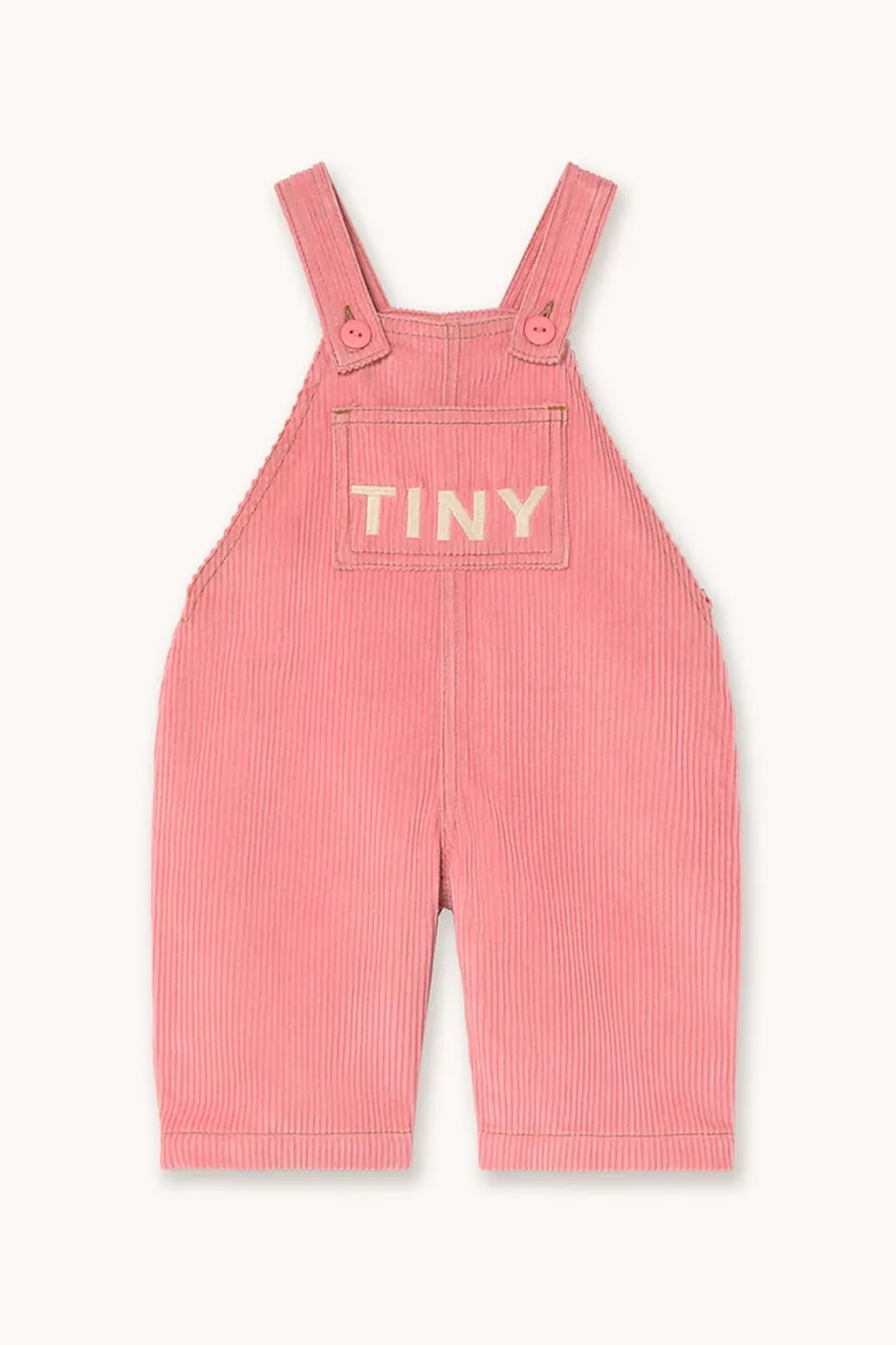 Tinycottons salopete pentru copii TINY POCKET DUNGAREE BABY culoarea roz, uni, AW25-564