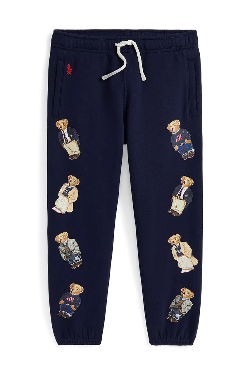 Levně Dětské tepláky Polo Ralph Lauren tmavomodrá barva, s potiskem, 312979044001