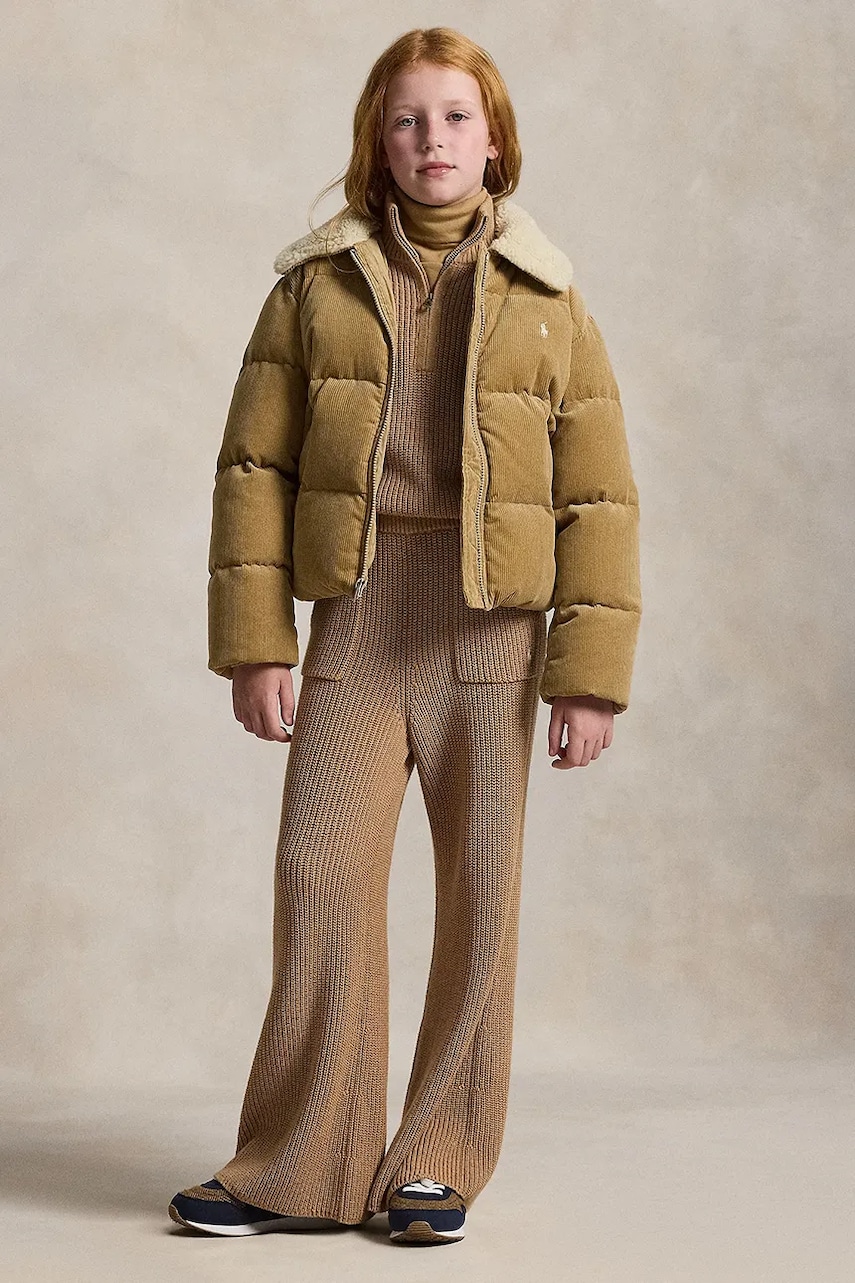 Levně Dětské bavlněné kalhoty Polo Ralph Lauren hnědá barva, 313978869001