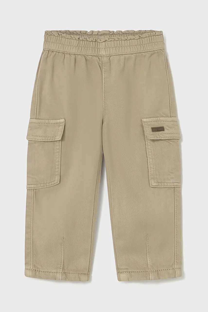 Mayoral pantaloni bebe culoarea bej, uni, 2591
