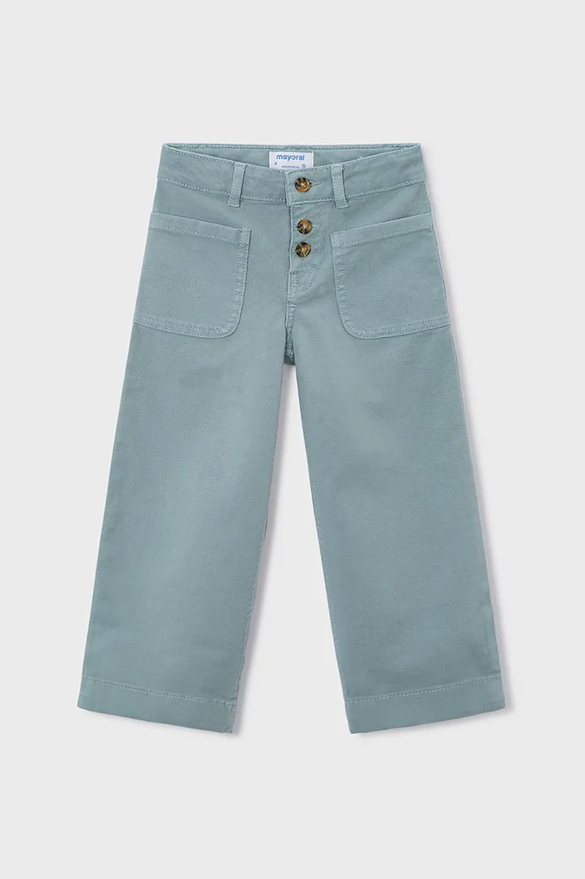 Mayoral pantaloni culoarea turcoaz, uni, 4576