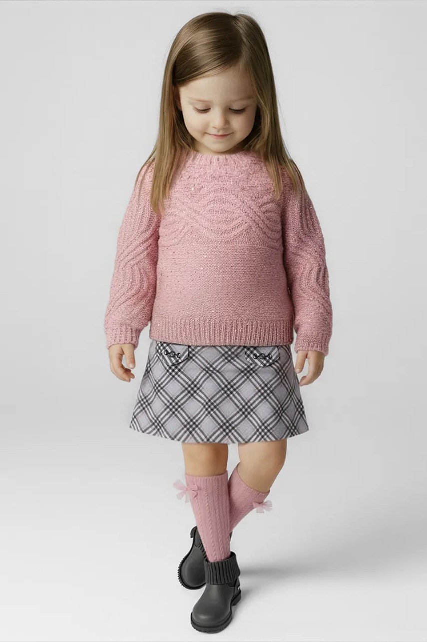 Levně Dětská sukně Mayoral šedá barva, mini, áčková, 4905