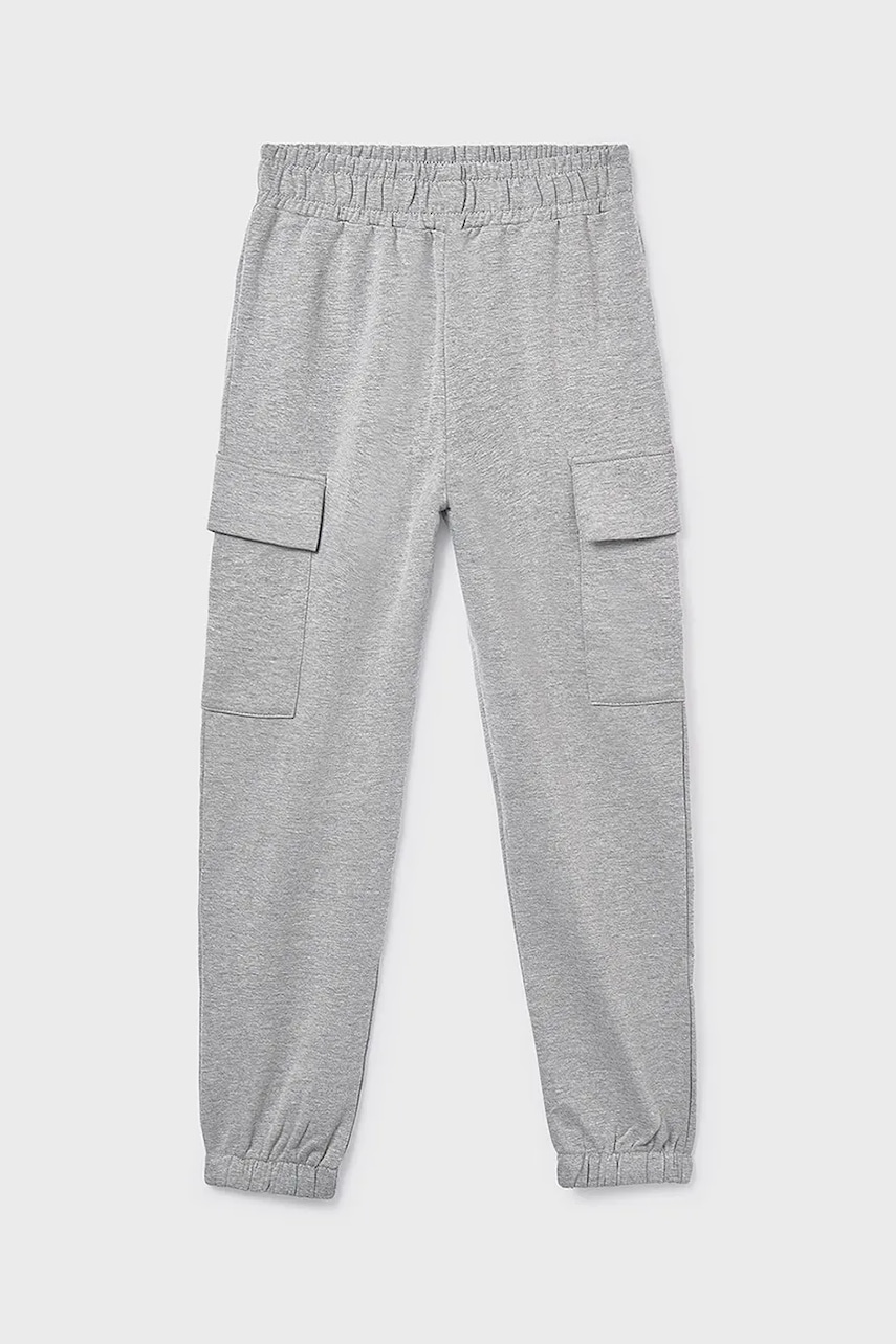Mayoral pantaloni de trening jogger cargo culoarea gri, 7578