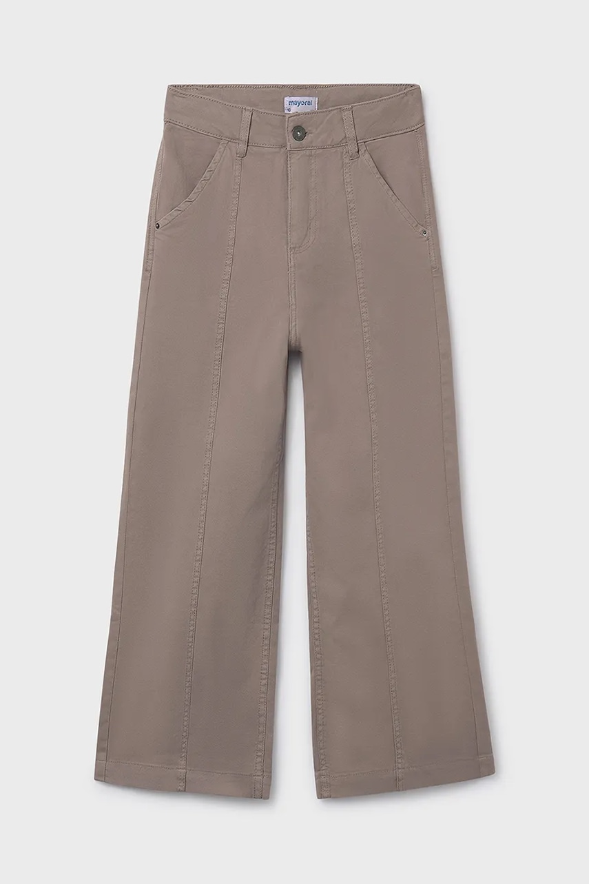 Mayoral pantaloni copii wide leg culoarea bej, 7580