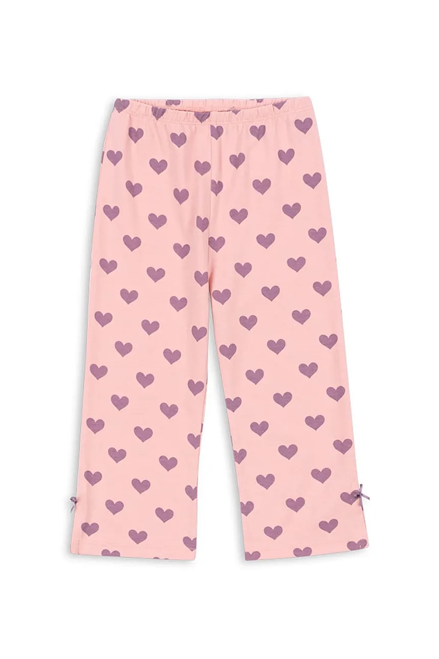 Konges Sløjd pantaloni DREY SLIT PANTS GOTS culoarea roz, cu imprimeu, KS103787