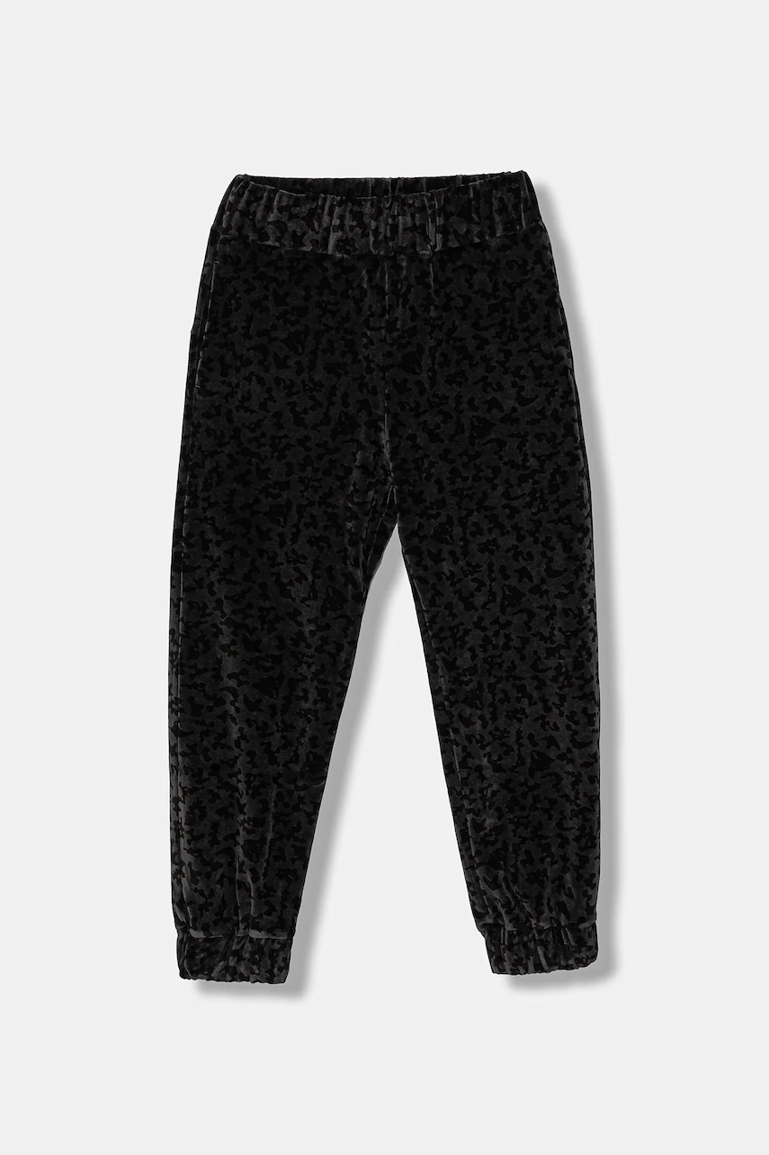 Levně Dětské velurové tepláky EA7 Emporio Armani černá barva, 7G000116 AF15937