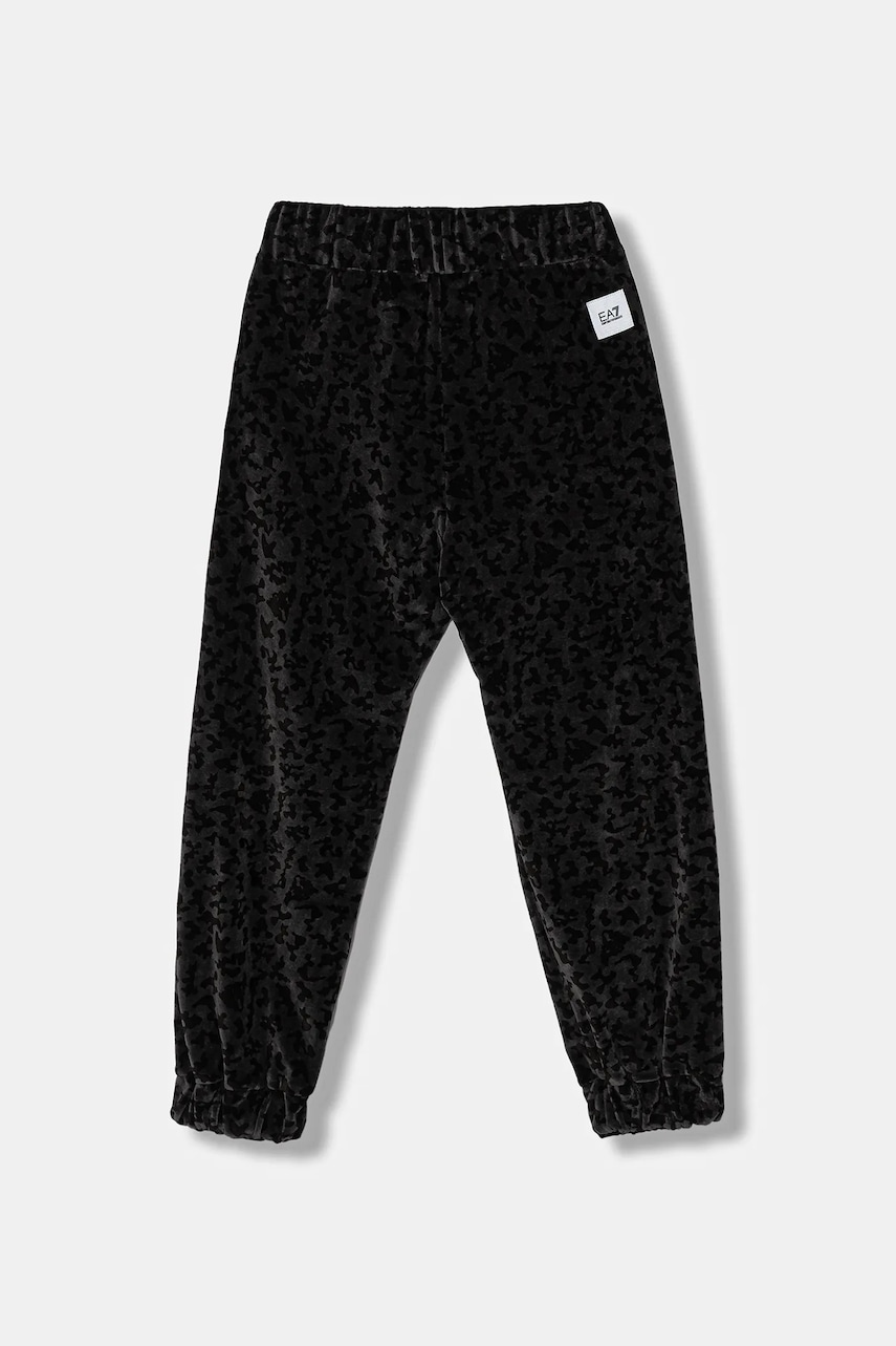 Детские спортивные штаны из велюра EA7 Emporio Armani цвет чёрный узор 7G000116 AF15937 Детские спортивные штаны из велюра EA7 Emporio Armani цвет чёрный узор 7G000116 AF15937