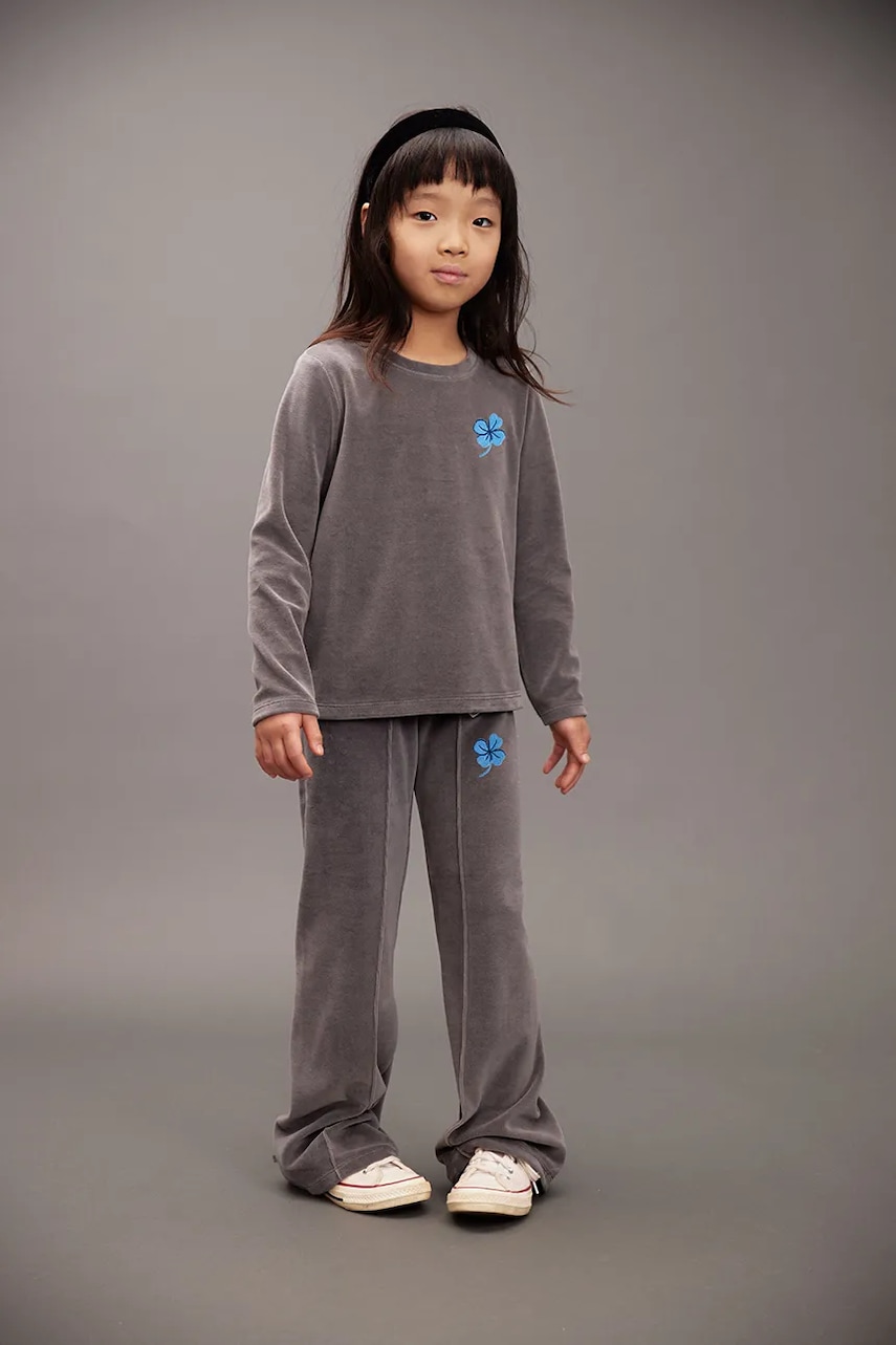 Levně Dětské tepláky Mini Rodini Clover šedá barva, 25730125