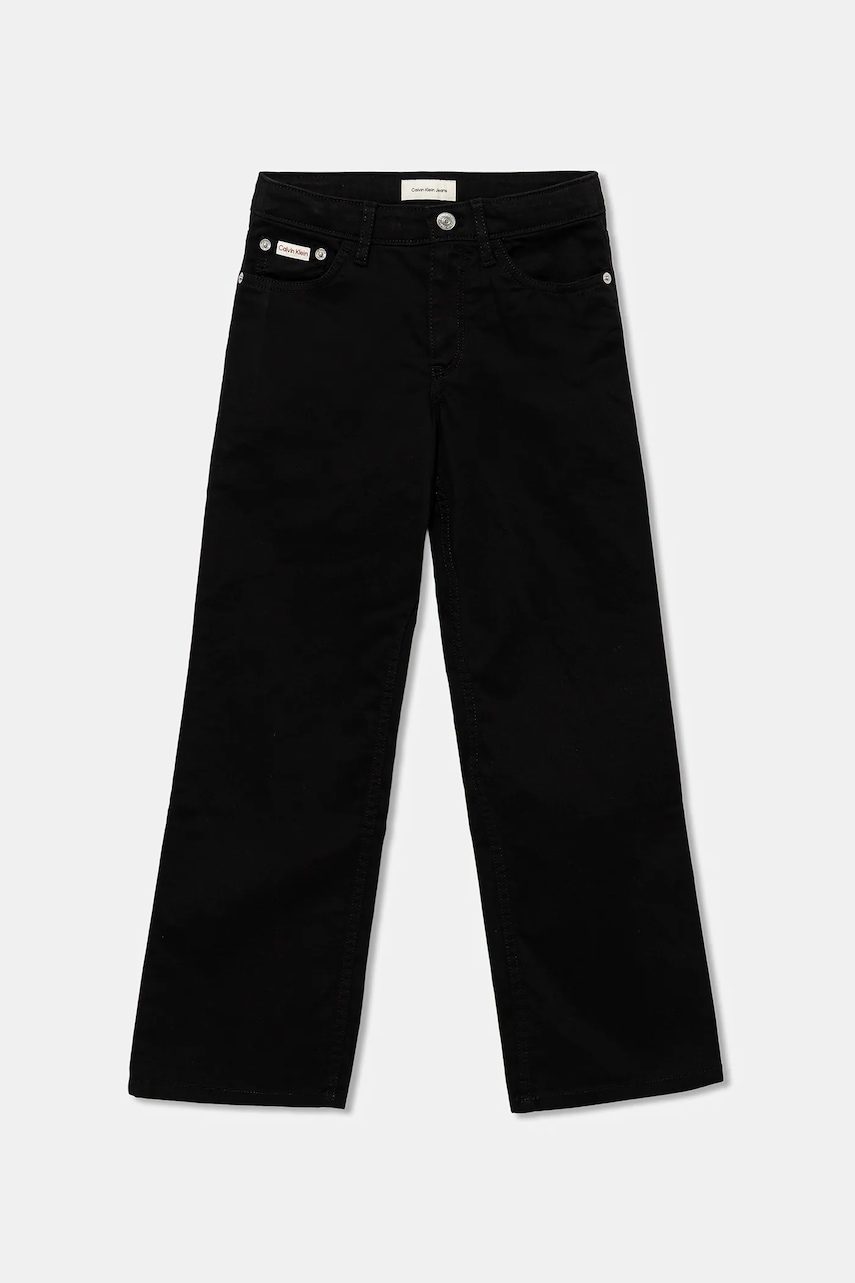 Levně Dětské kalhoty Calvin Klein Jeans černá barva, IG0IG03005