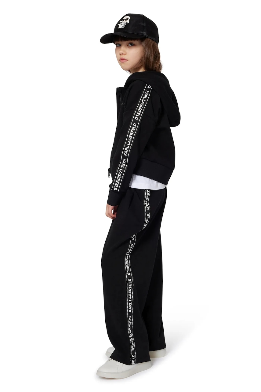 Karl Lagerfeld pantaloni de trening pentru copii culoarea negru, cu imprimeu, Z30597