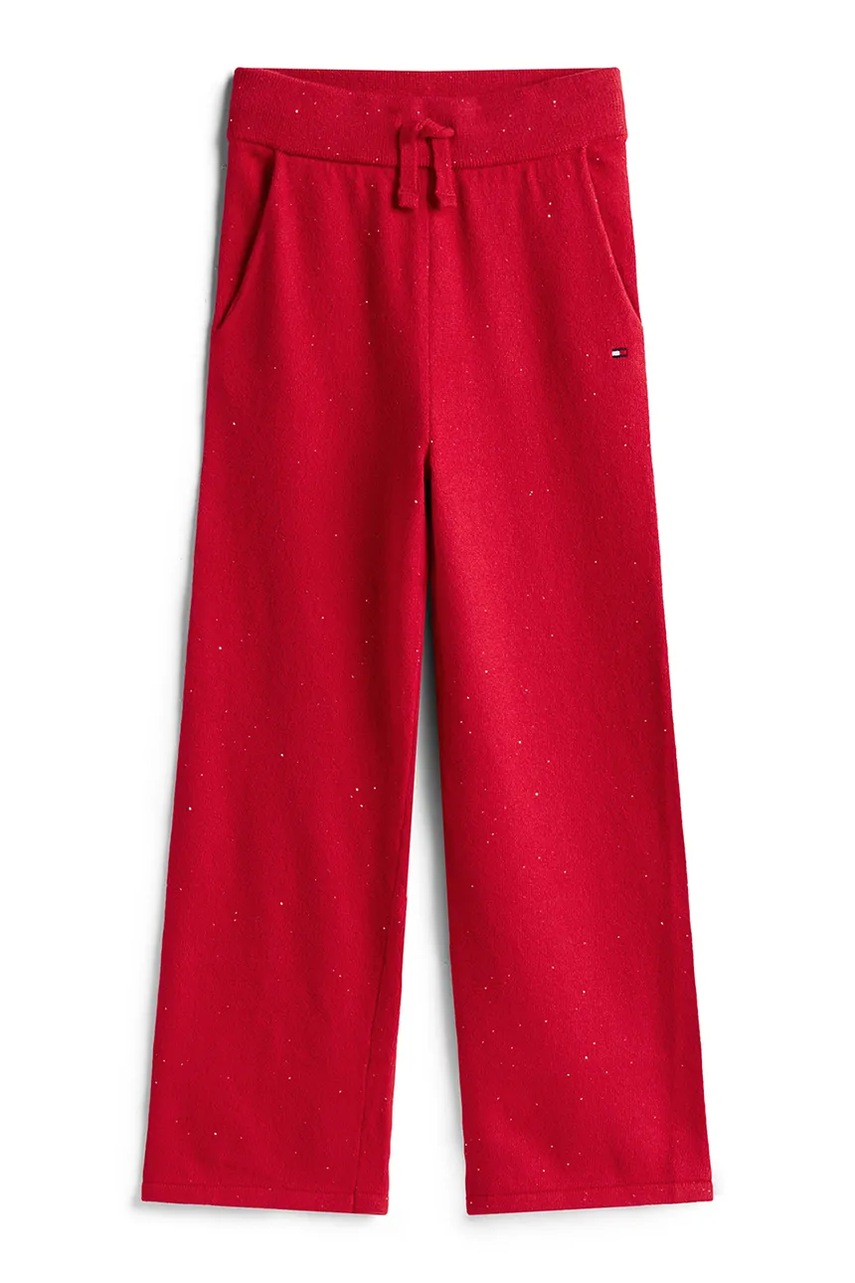 Дитячі штани Tommy Hilfiger колір червоний однотонні KG0KG08911
