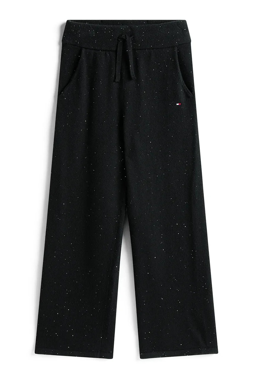 Дитячі штани Tommy Hilfiger колір чорний однотонні KG0KG08911