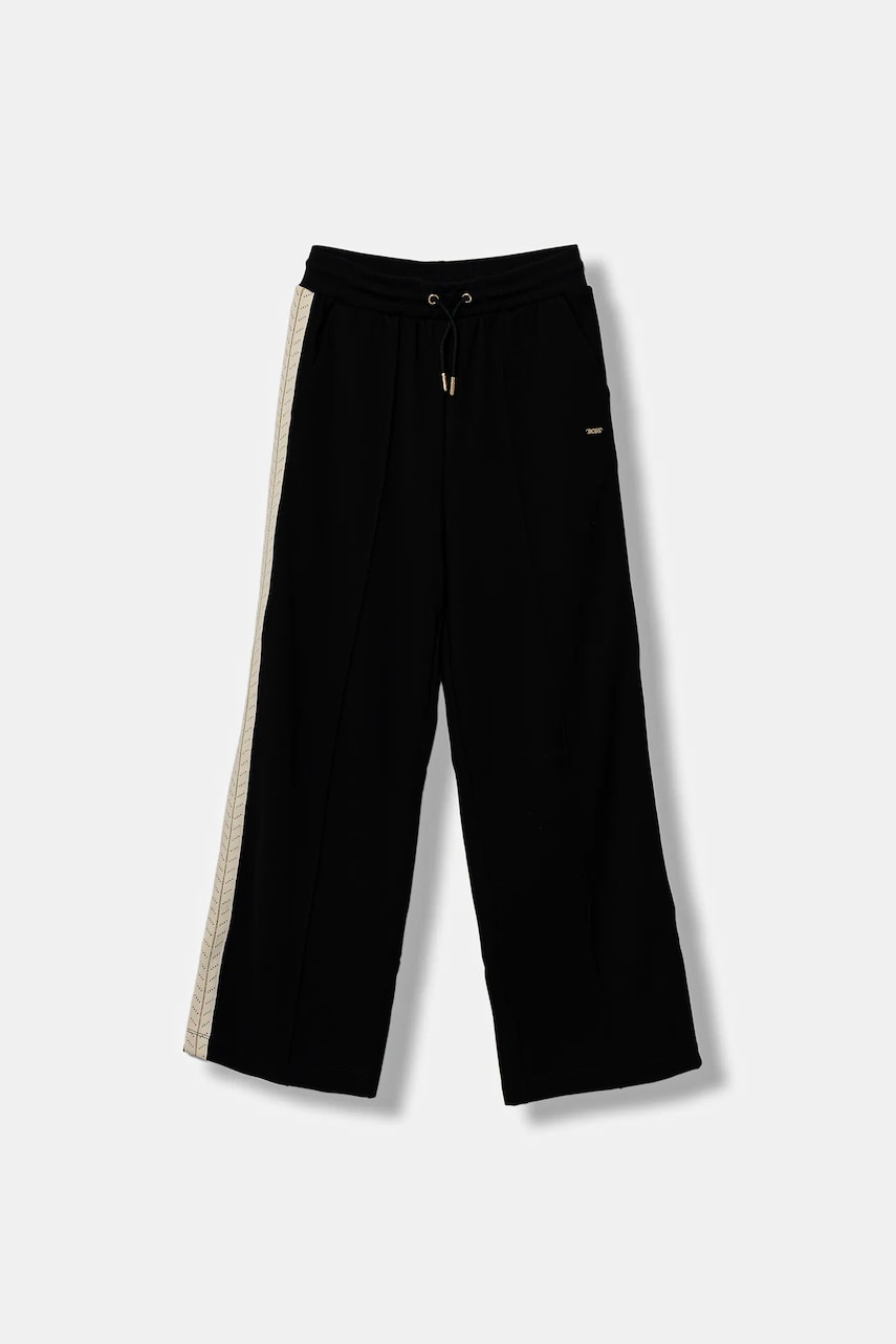 BOSS pantaloni de trening pentru copii culoarea negru, cu imprimeu, J52415