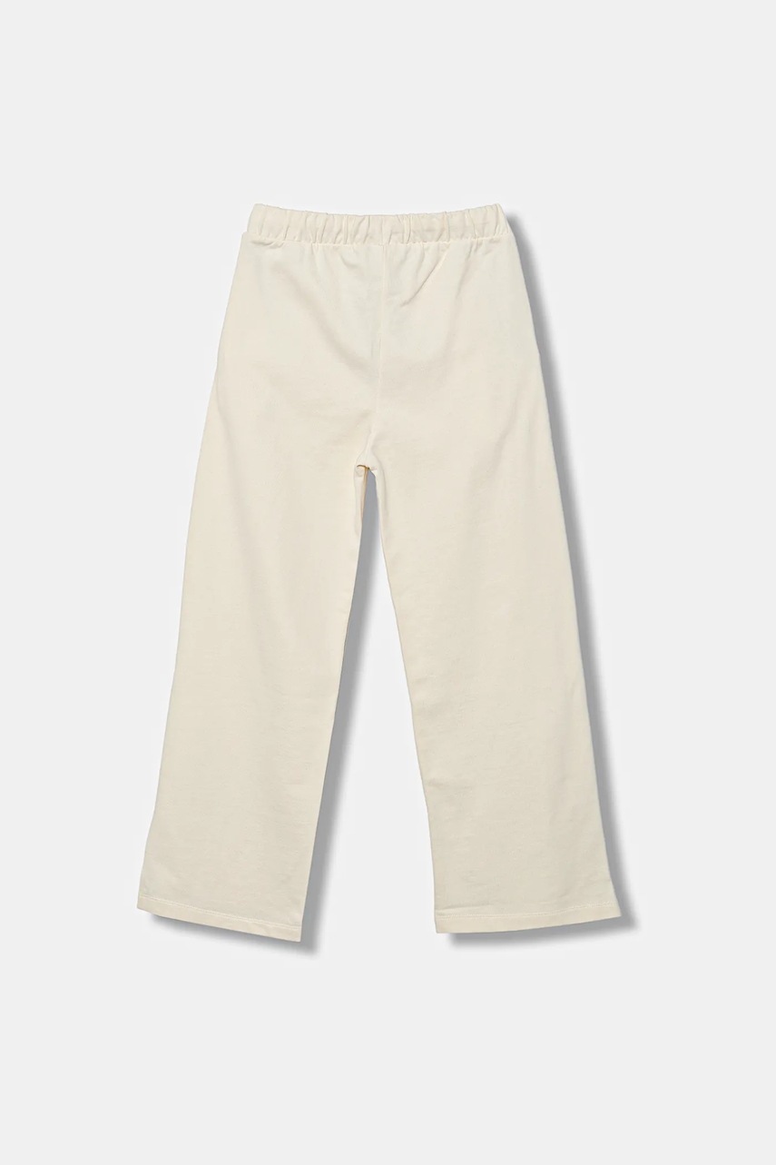 Детские хлопковые штаны United Colors of Benetton цвет бежевый однотонные 3NBMCF06K