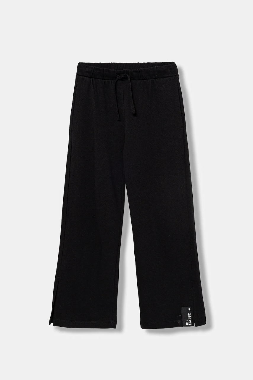 Levně Dětské bavlněné tepláky United Colors of Benetton černá barva, 3NBMCF06K