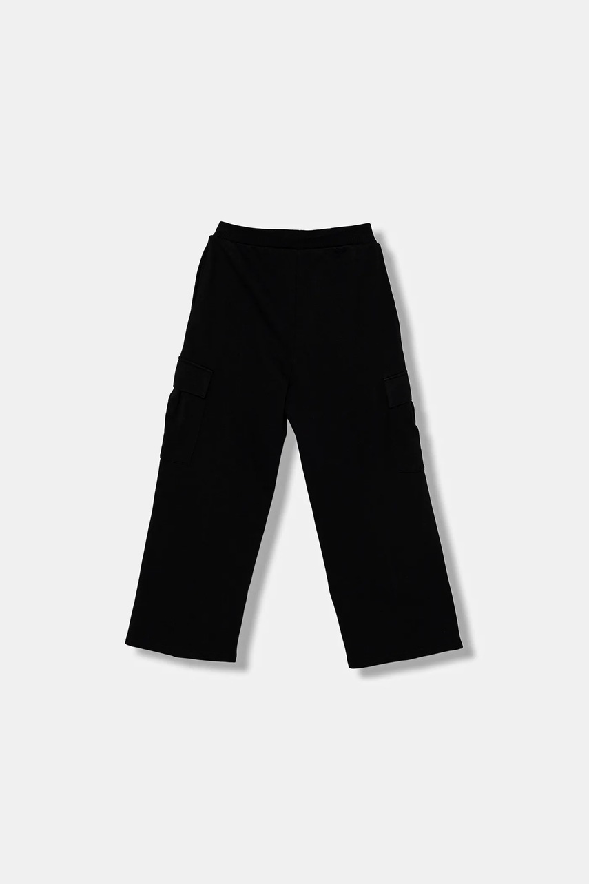 Детские хлопковые штаны United Colors of Benetton цвет чёрный однотонные 3NBMCF06O