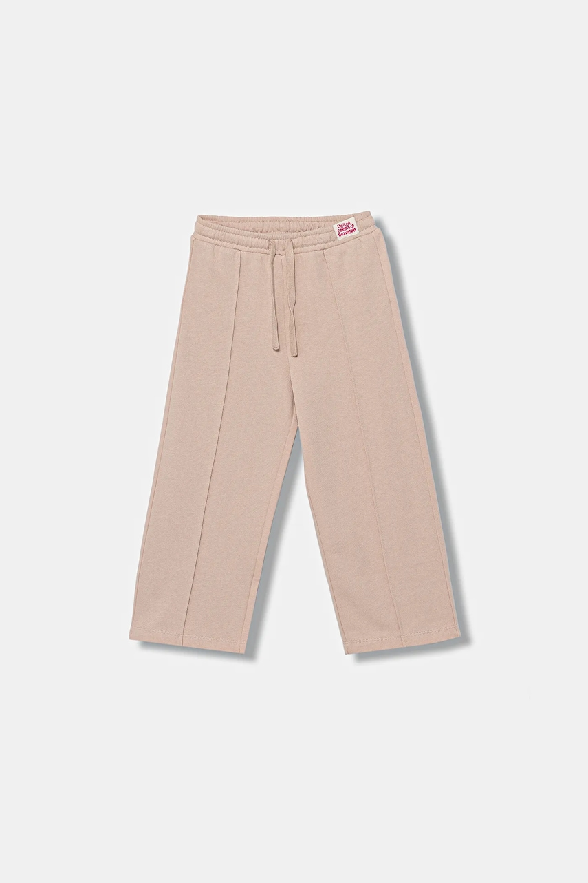 United Colors of Benetton pantaloni de trening din bumbac pentru copii culoarea roz, uni, 3NBMGF04Y