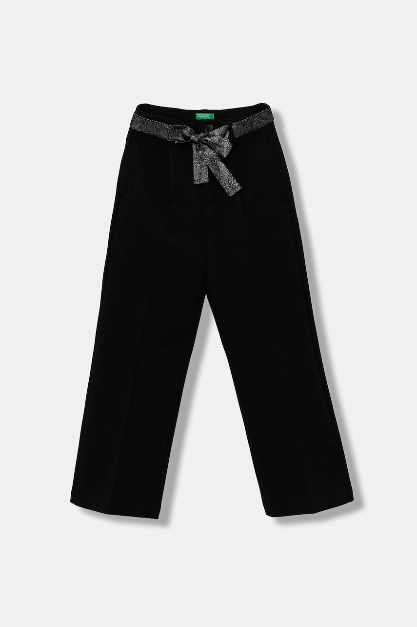 United Colors of Benetton pantaloni copii culoarea negru, uni, 43ZGCF053