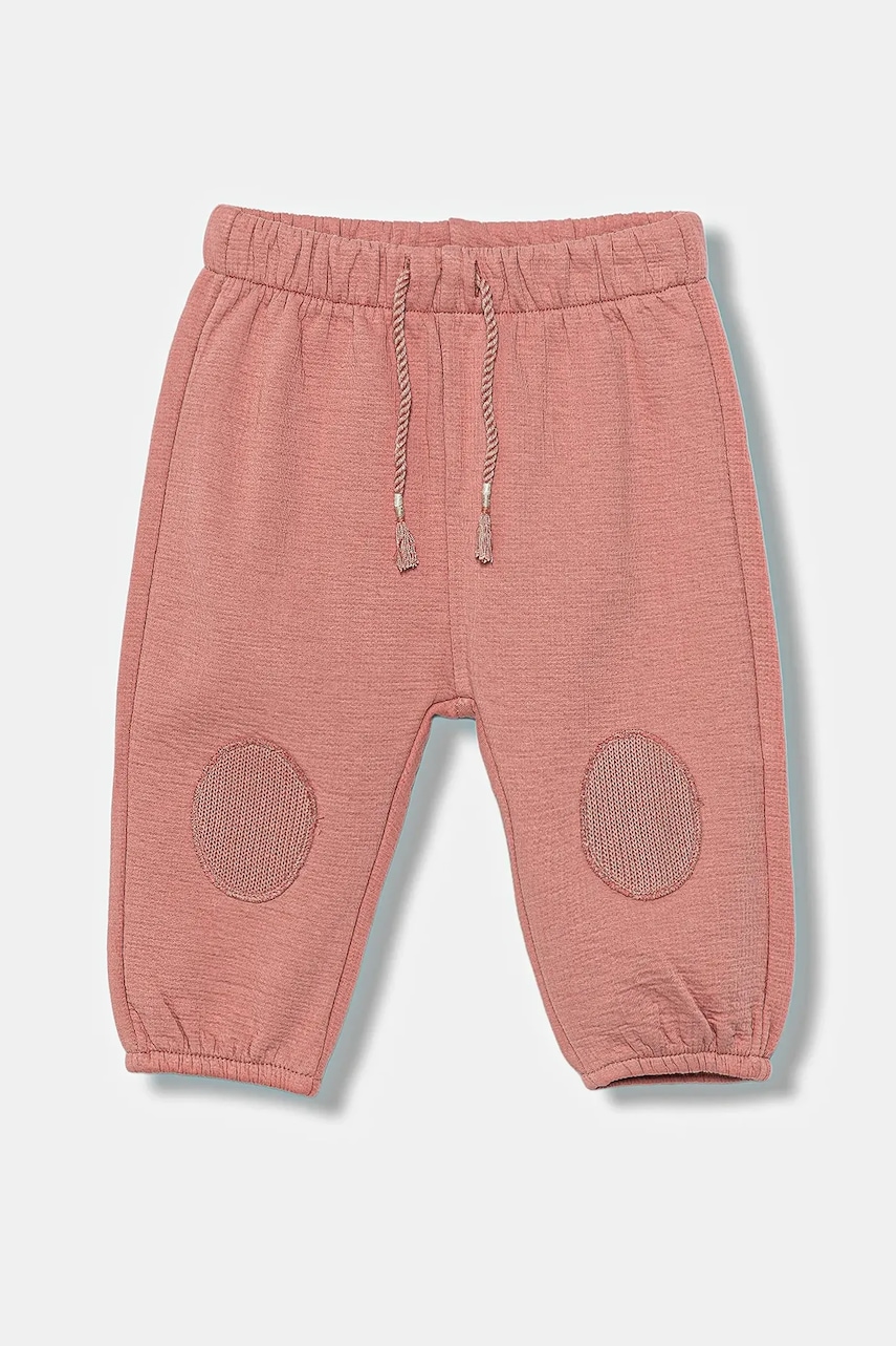 United Colors of Benetton pantaloni de trening pentru bebeluși culoarea portocaliu, uni, 3ITEAF02E