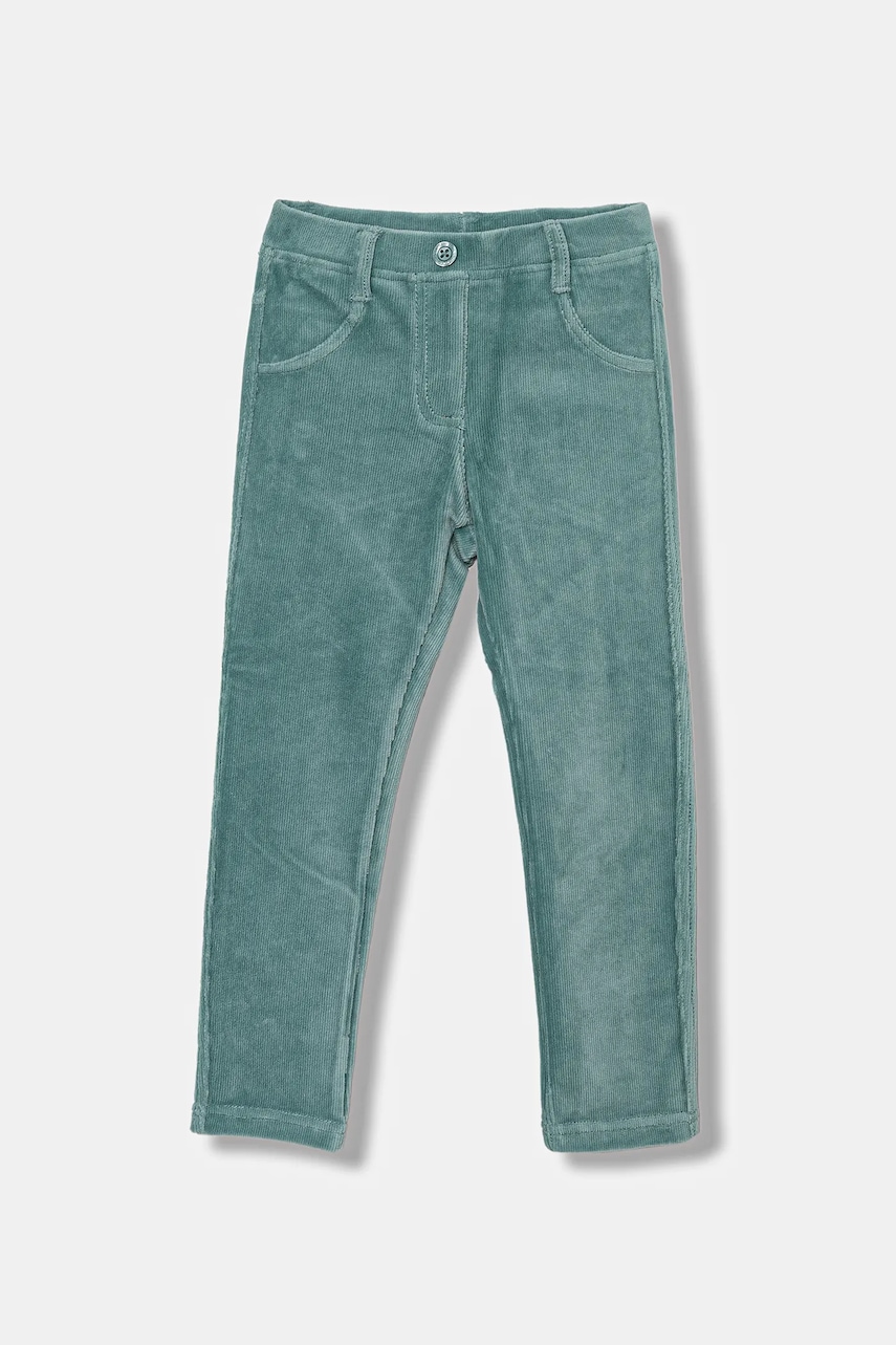 United Colors of Benetton pantaloni copii culoarea turcoaz, uni, 4DZBGE00L