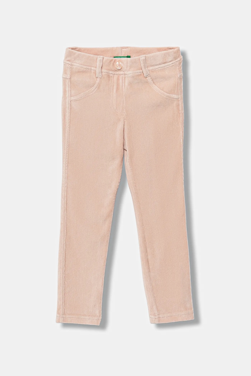 United Colors of Benetton pantaloni copii culoarea roz, uni, 4DZBGE00L