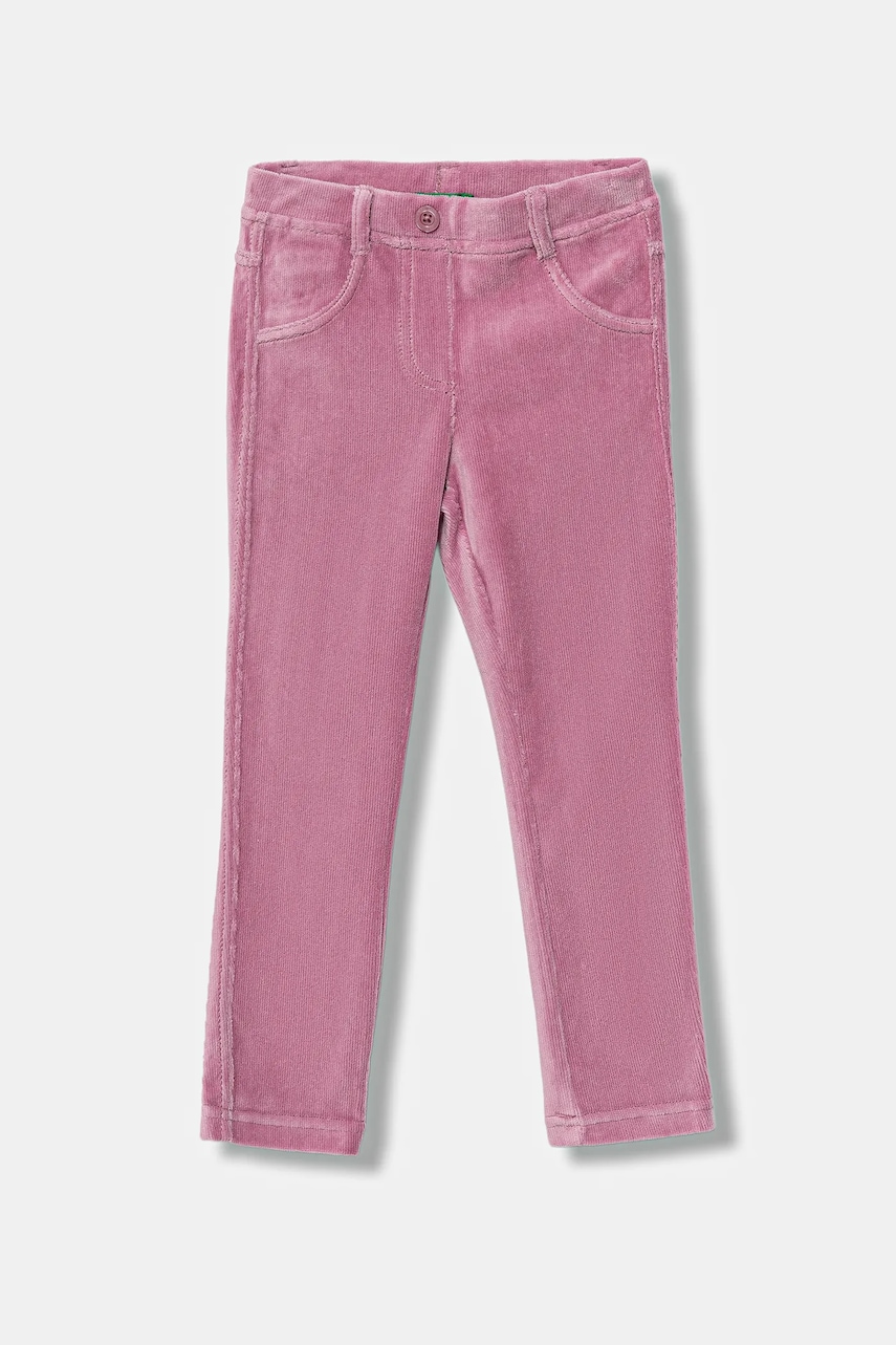 United Colors of Benetton pantaloni copii culoarea roz, uni, 4DZBGE00L