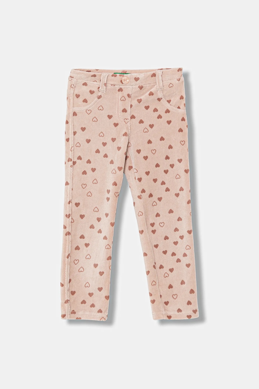 United Colors of Benetton leggins copii culoarea roz, cu imprimeu, 4NNFGE02N