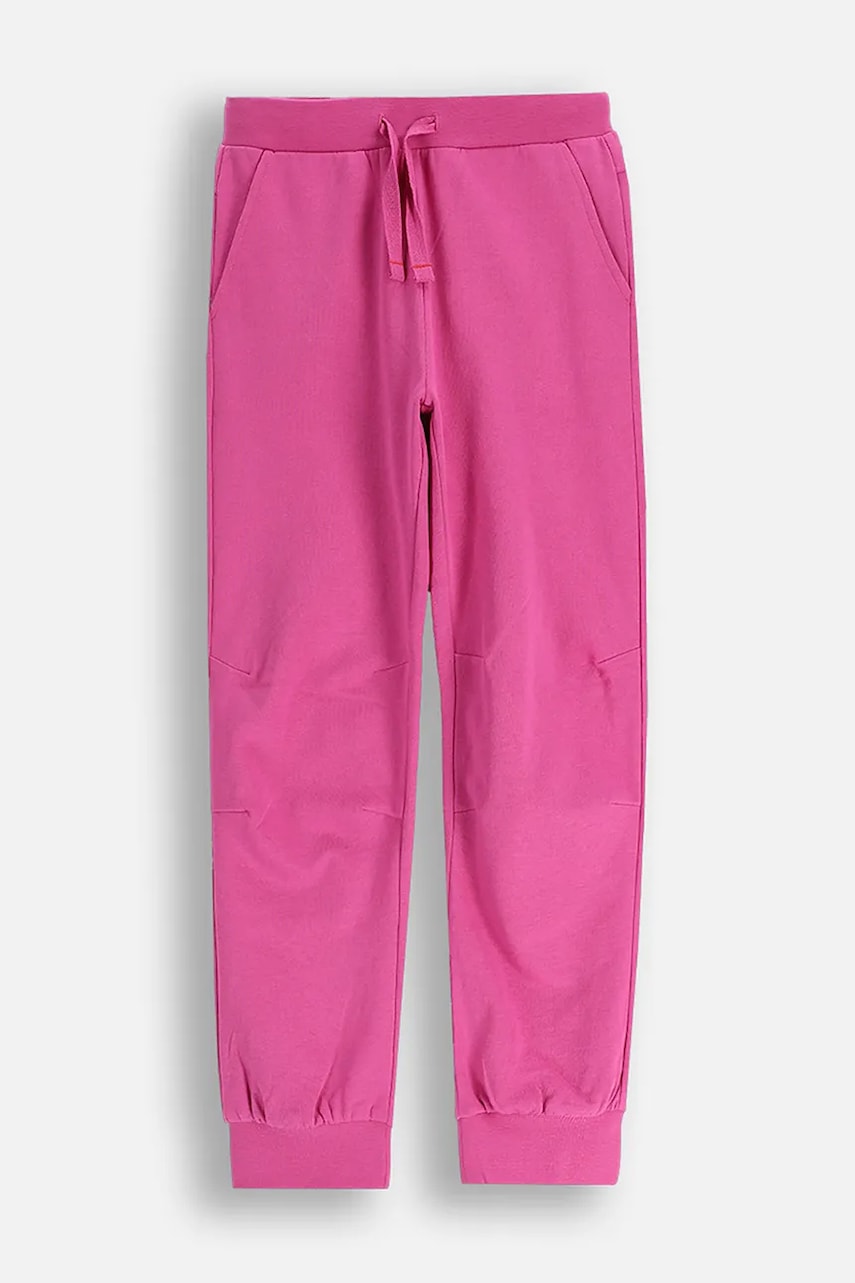 Levně Dětské bavlněné tepláky Coccodrillo růžová barva, EVERYDAY GIRL A