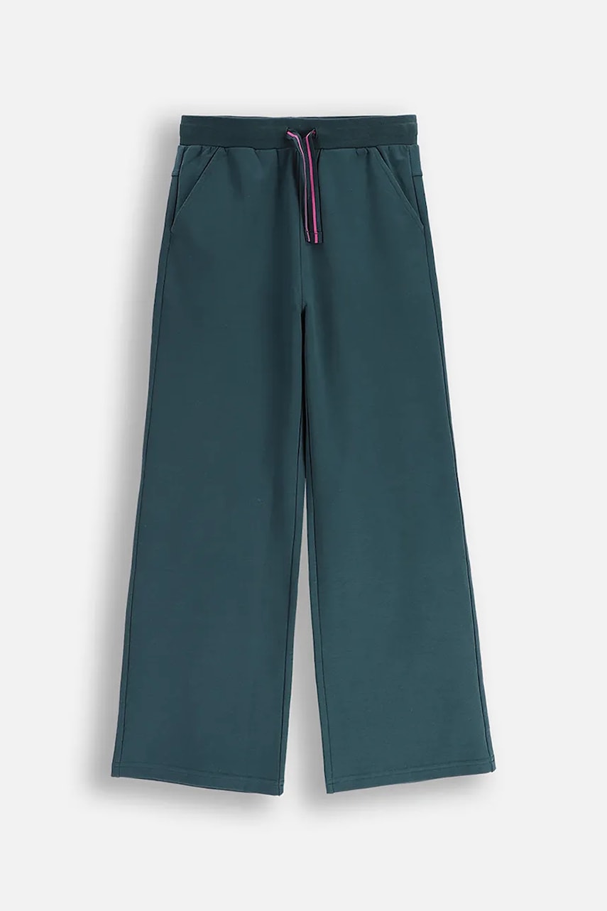 Coccodrillo pantaloni de trening pentru copii culoarea verde, uni, EVERYDAY GIRL A