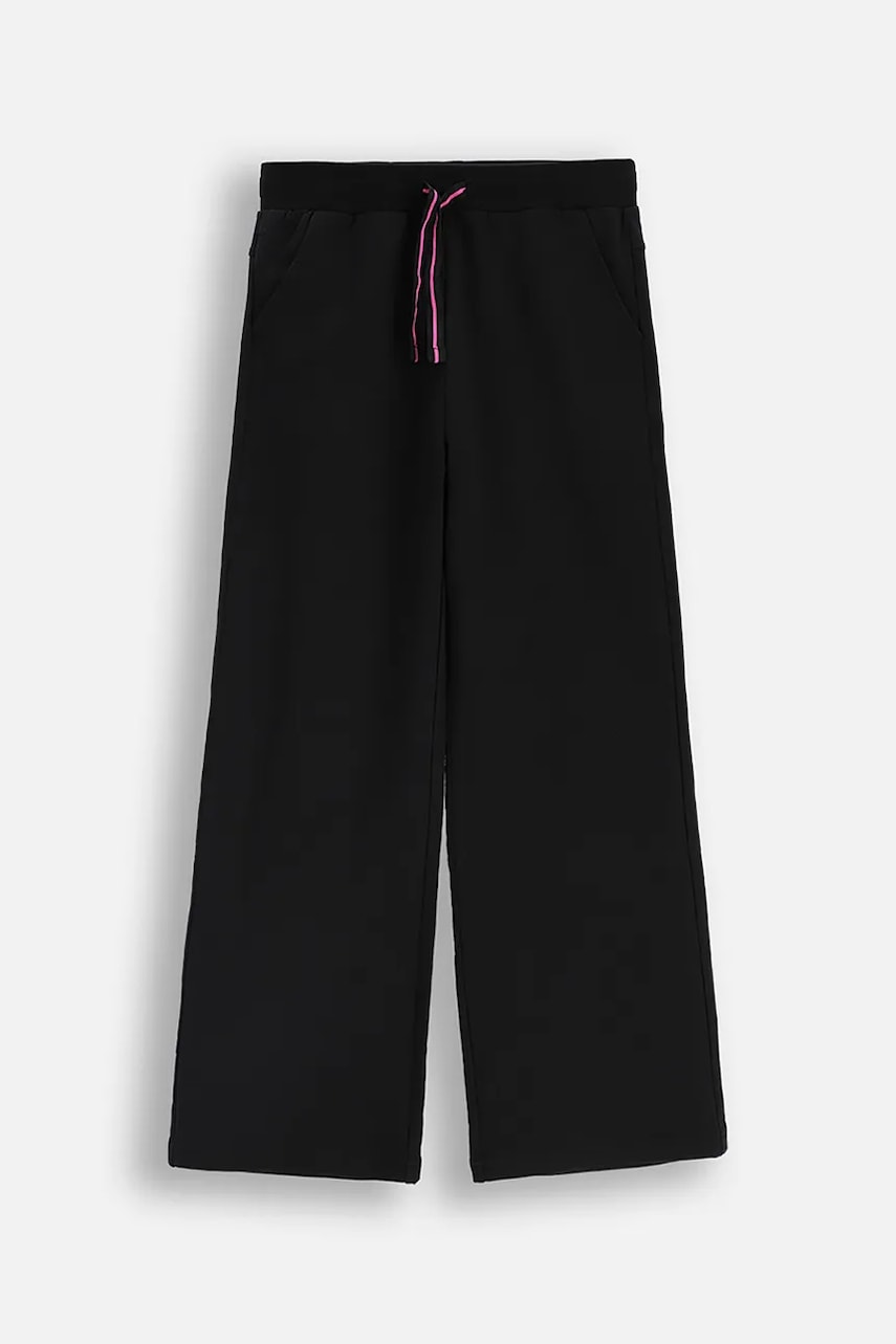 Coccodrillo pantaloni de trening pentru copii culoarea negru, uni, EVERYDAY GIRL A