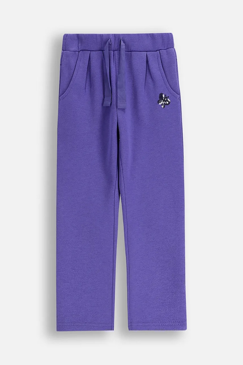Coccodrillo pantaloni de trening pentru copii culoarea violet, cu imprimeu, RAVE GIRL KIDS