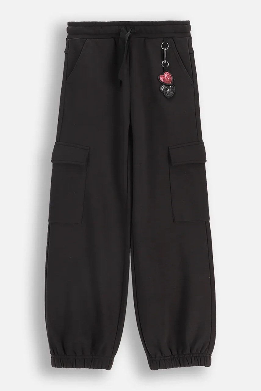 Coccodrillo pantaloni copii culoarea negru, uni, CRAFT PUNK GIRL JUNIOR