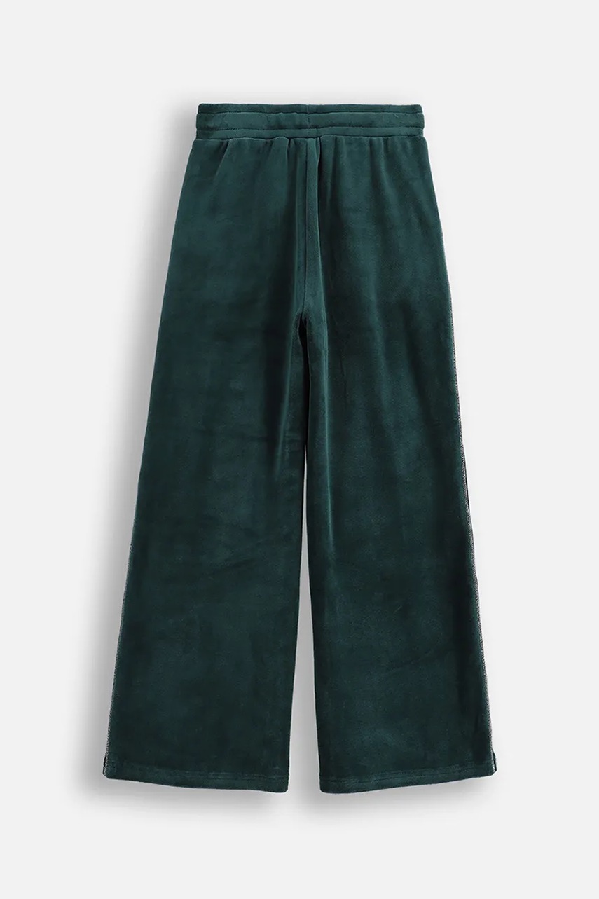 Детские спортивные штаны из велюра Coccodrillo цвет зелёный однотонные FABOLOUS GIRL JUNIOR