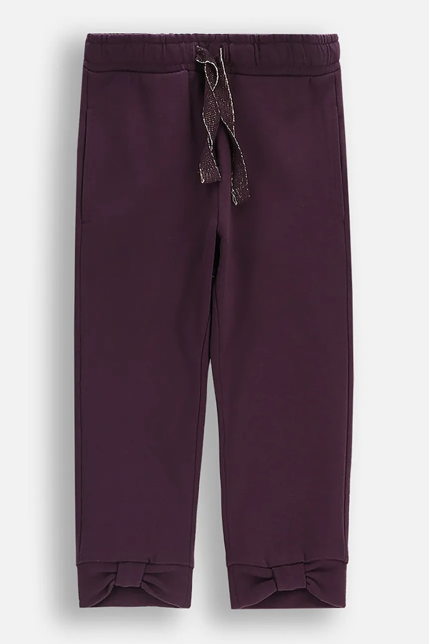 Coccodrillo pantaloni din bumbac pentru bebeluși culoarea violet, uni, TEDDY BEAR GIRL NEWBORN