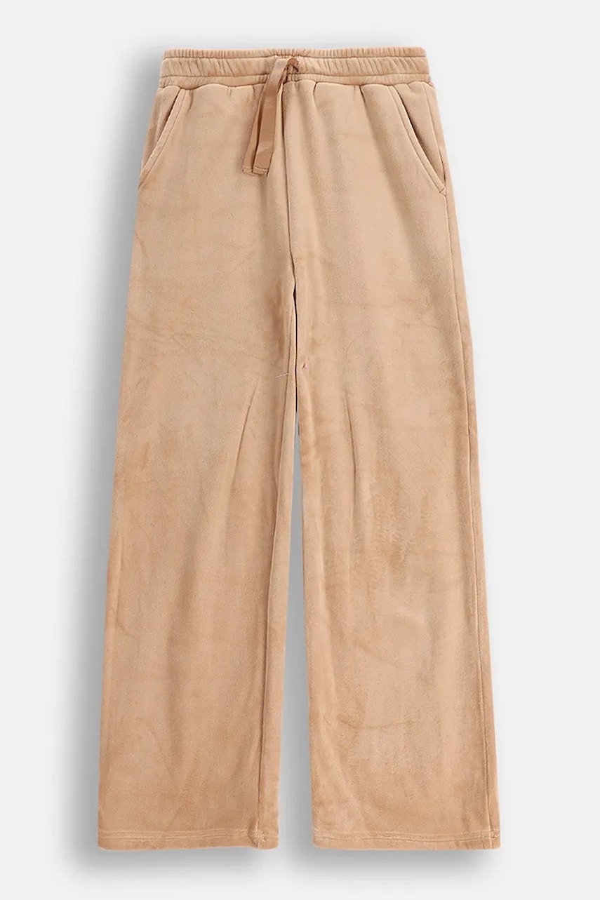 Coccodrillo pantaloni de trening pentru copii culoarea bej, uni, WINTER COSY GRIL JUNIOR