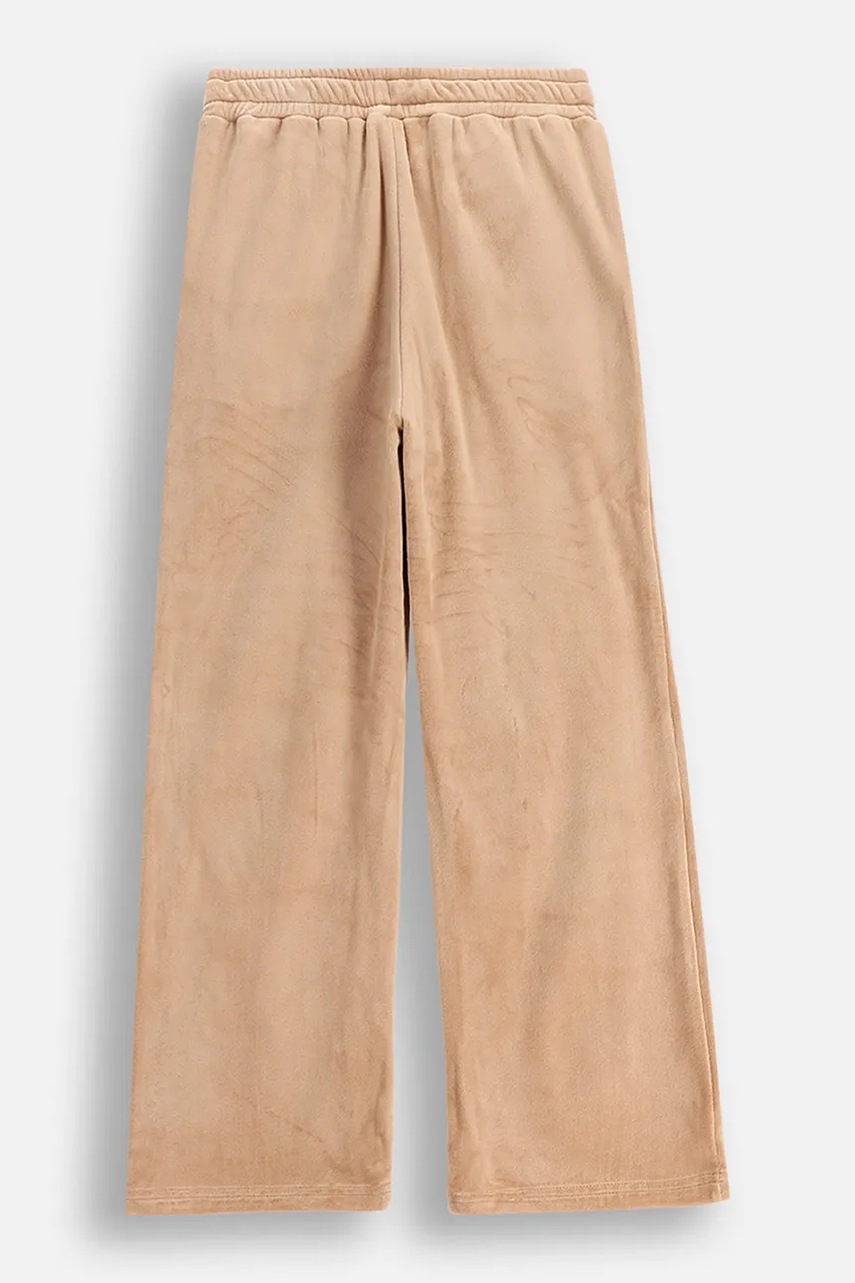 Детские спортивные штаны Coccodrillo цвет бежевый однотонные WINTER COSY GRIL JUNIOR