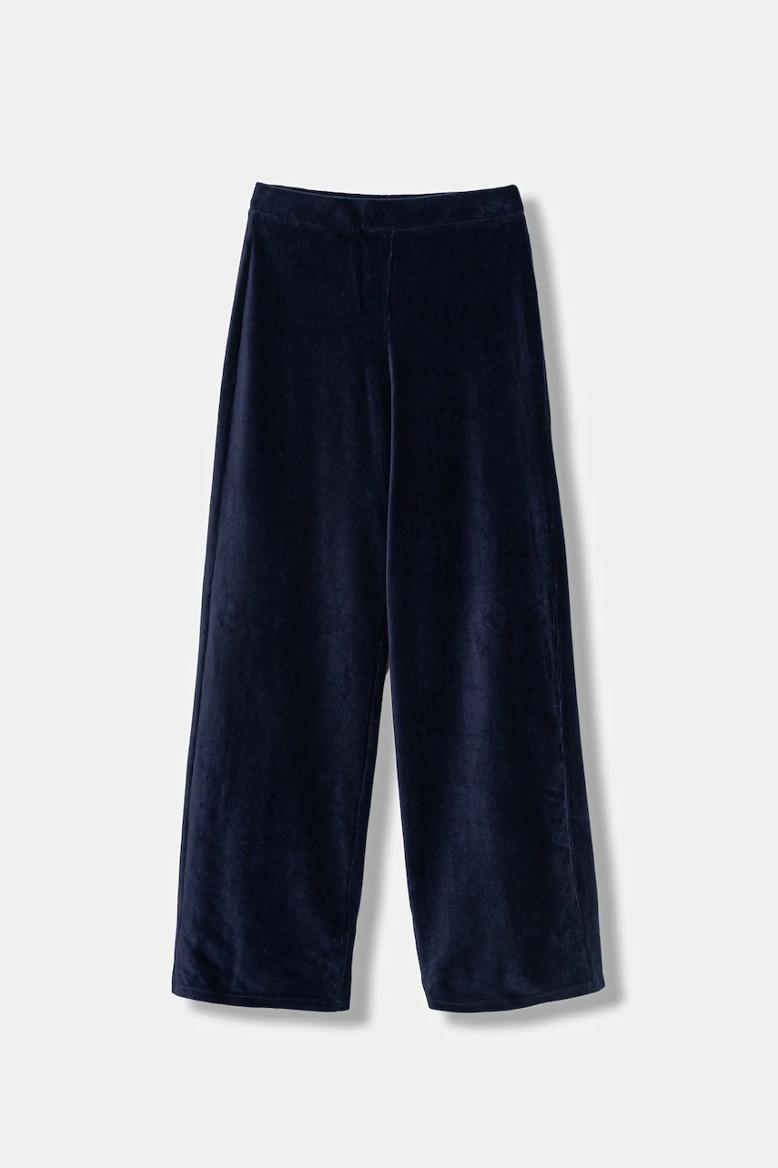 United Colors of Benetton pantaloni de trening din velur pentru copii culoarea bleumarin, uni, 4DZBCF02Q