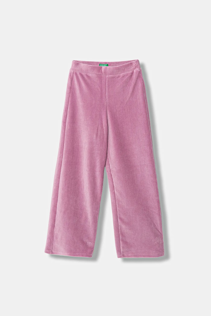 United Colors of Benetton pantaloni copii culoarea roz, uni, 4DZBCF02Q