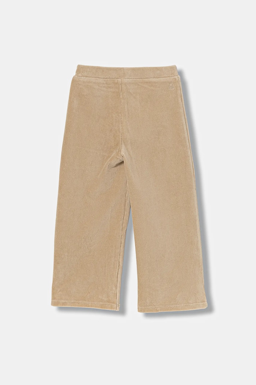 Брюки United Colors of Benetton цвет бежевый однотонные 4DZBGF01E