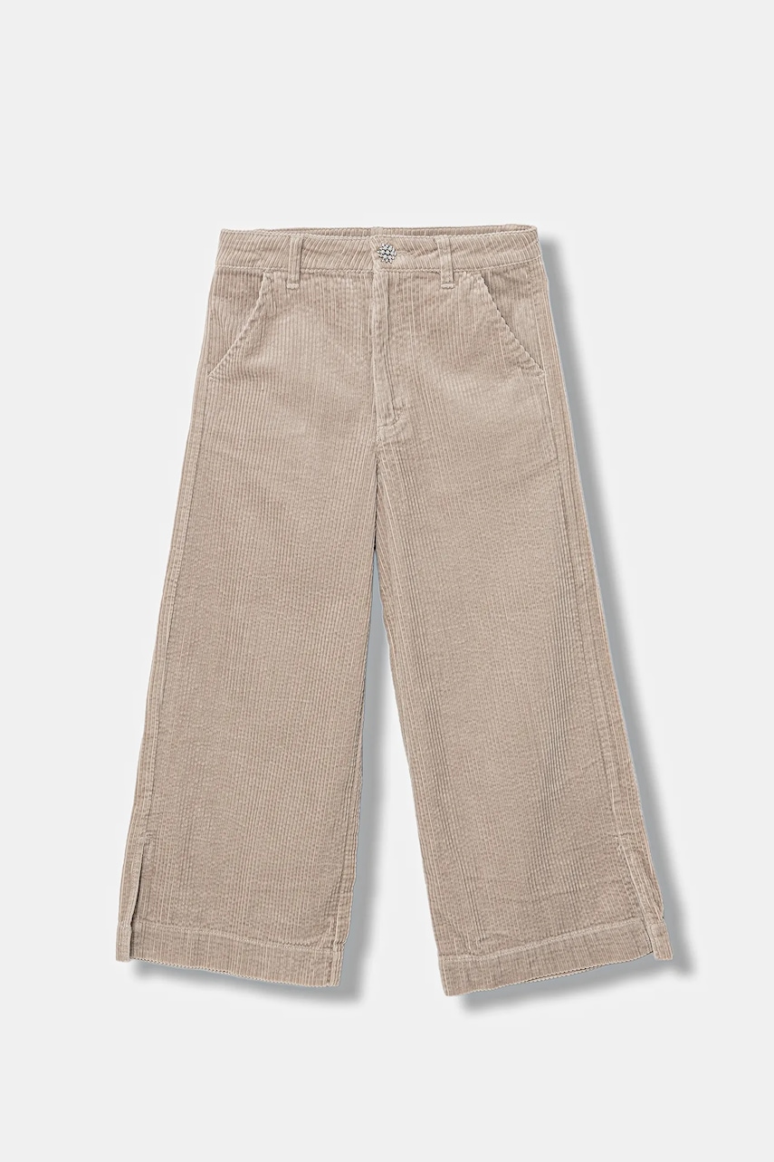 United Colors of Benetton pantaloni din catifea pentru copii culoarea maro, uni, 4IZWCF05A