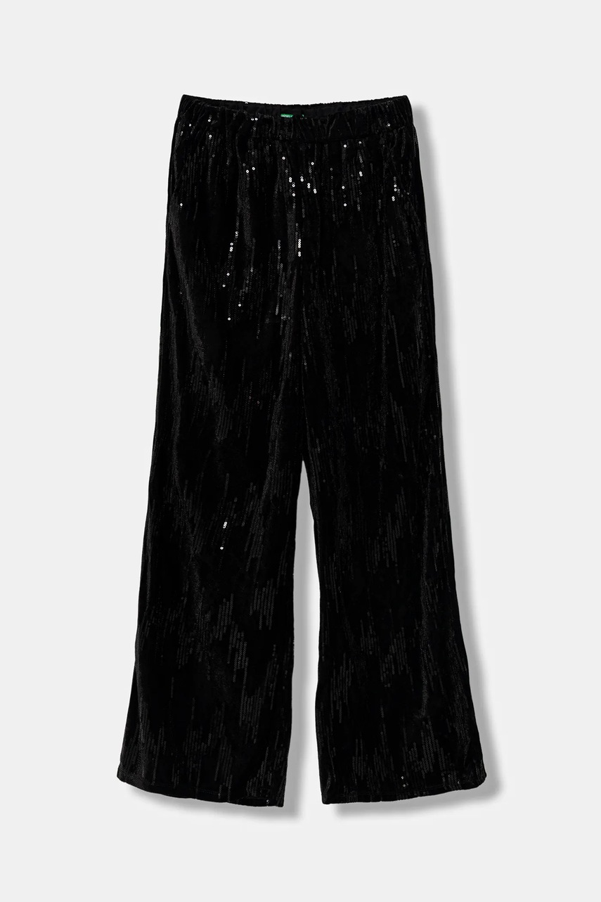 United Colors of Benetton pantaloni copii culoarea negru, cu imprimeu, 4OZGCF05C