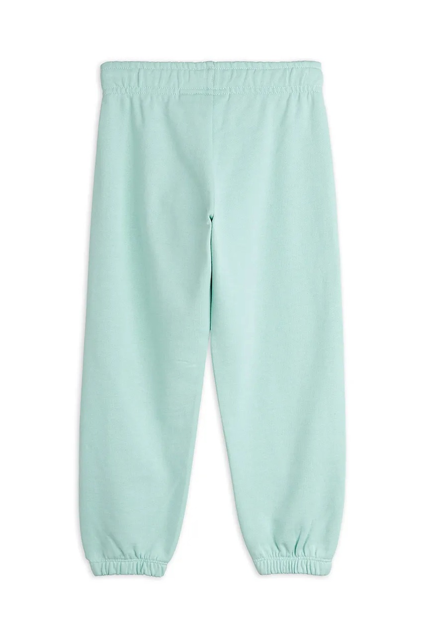 Детские хлопковые штаны Mini Rodini Camp Rodini цвет бирюзовый с принтом 2563010160