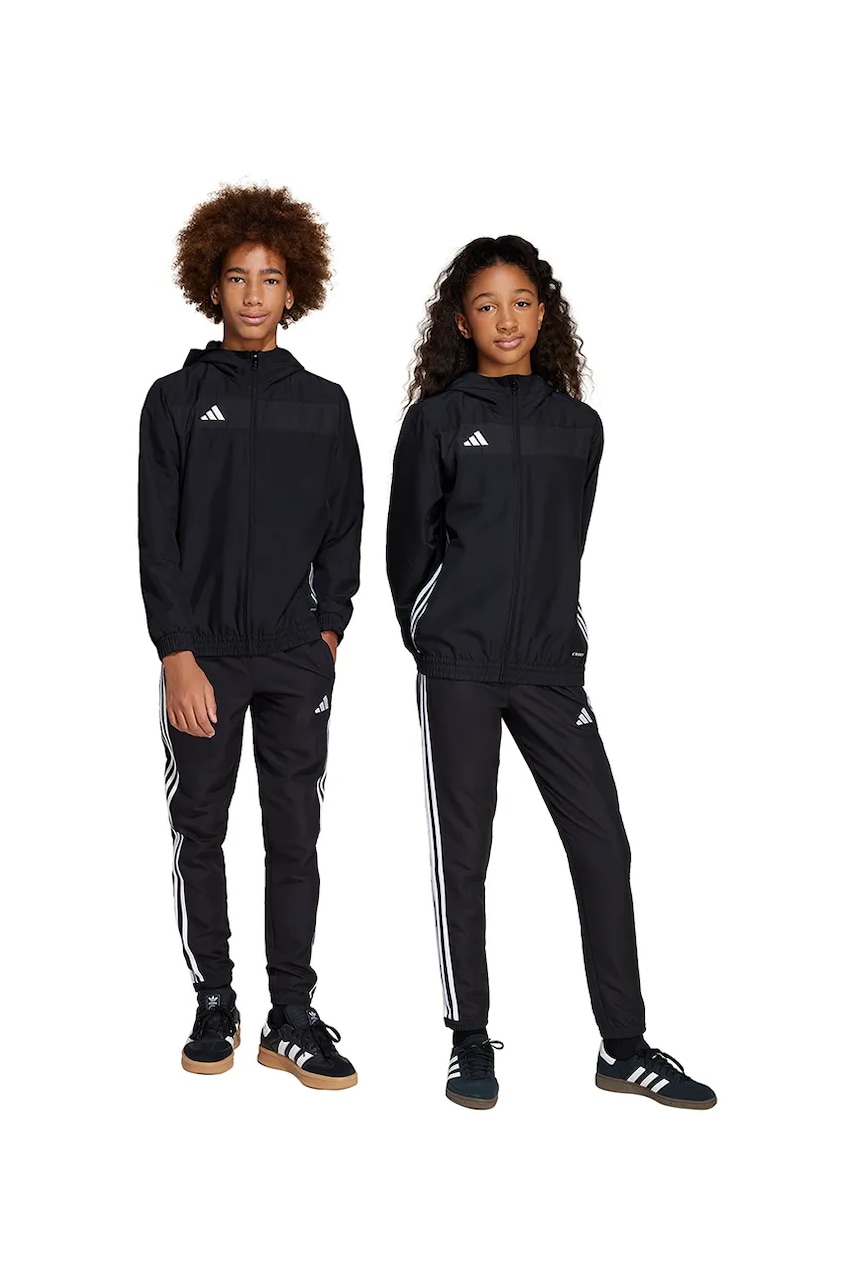 adidas Performance pantaloni de trening pentru copii culoarea negru, cu imprimeu, JD0635