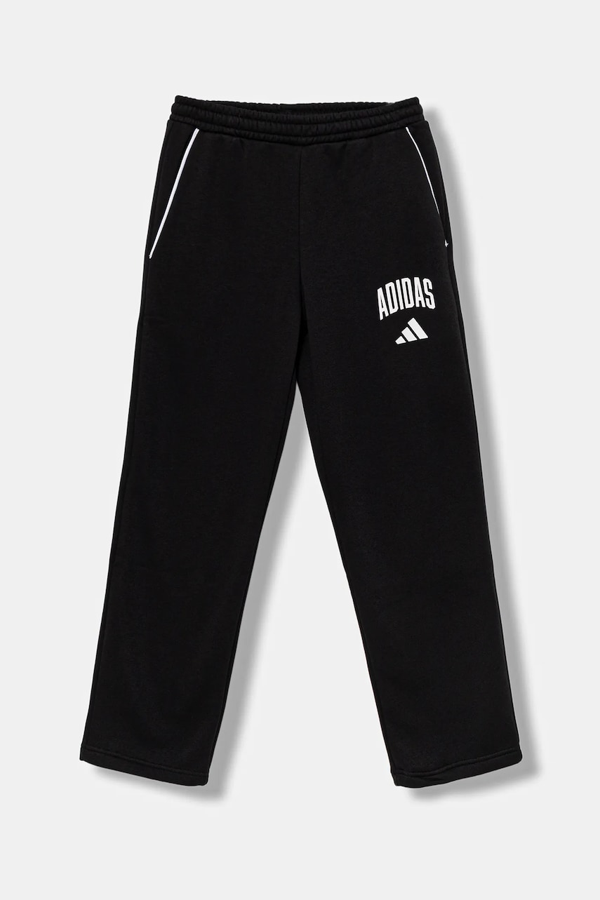 Levně Dětské tepláky adidas černá barva, s potiskem, JM1538