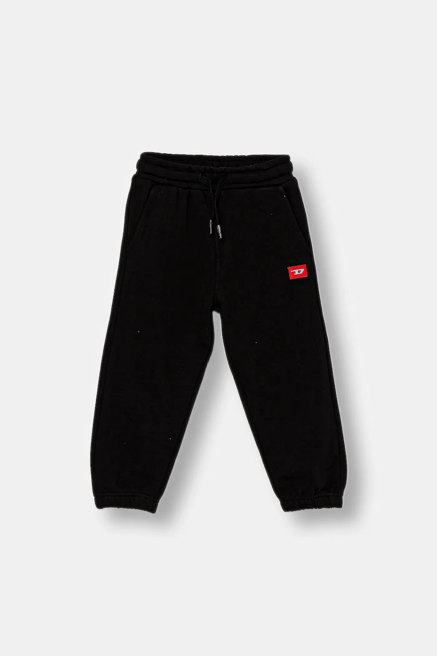 Diesel pantaloni de trening din bumbac pentru copii PXGIN TROUSERS culoarea negru, melanj, J02461