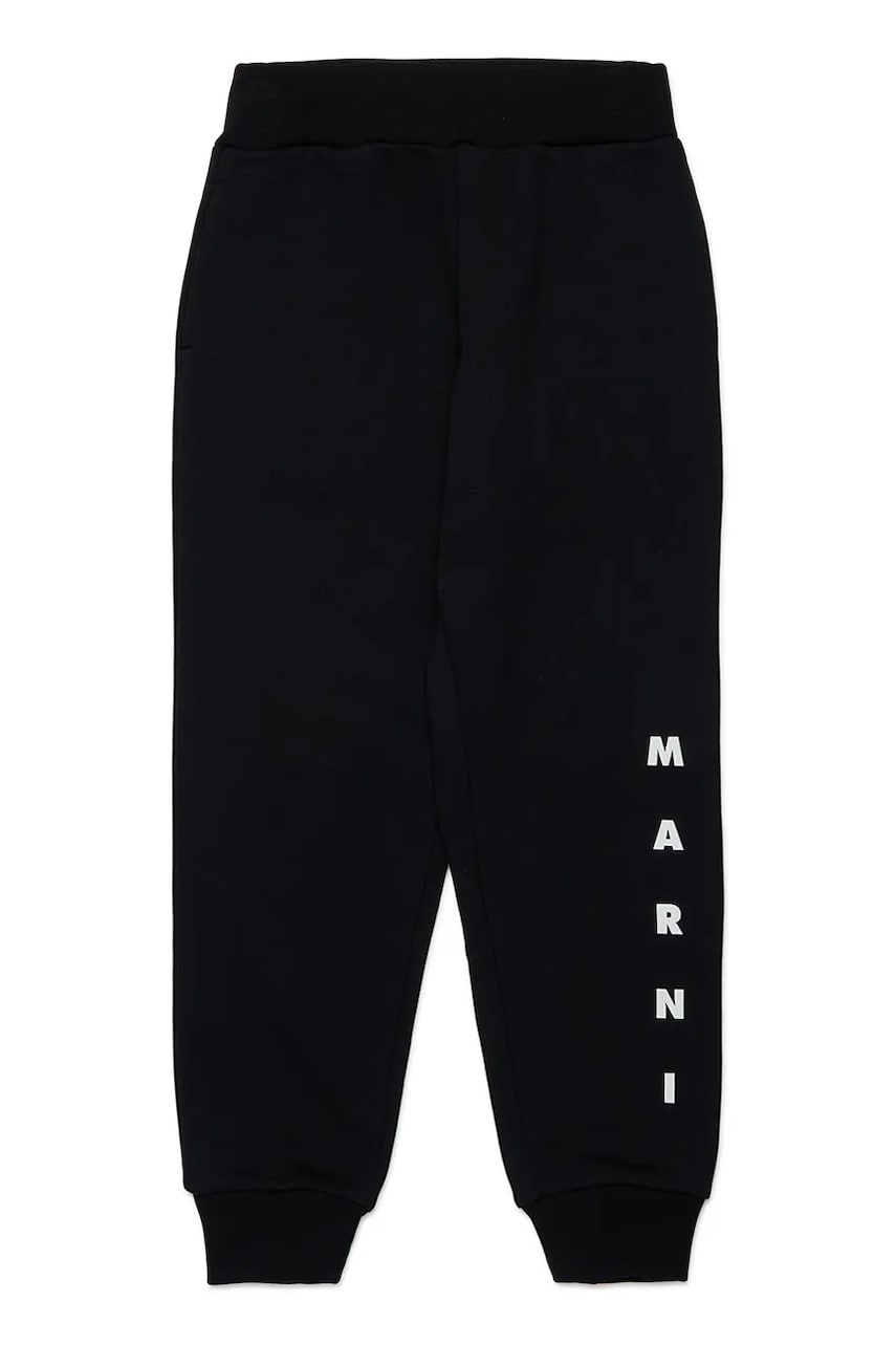 Marni pantaloni de trening pentru copii MP72U TROUSERS culoarea negru, cu imprimeu, M01218