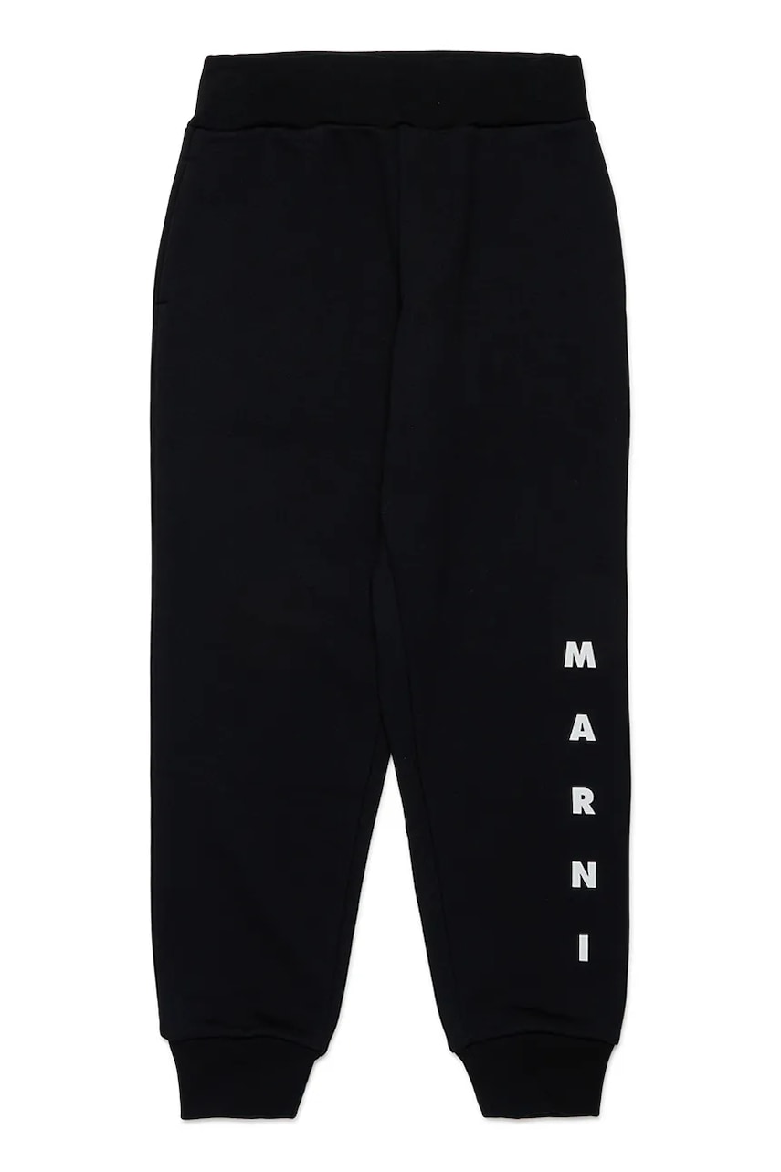 Marni pantaloni de trening pentru copii MP72U TROUSERS culoarea negru, cu imprimeu, M01218