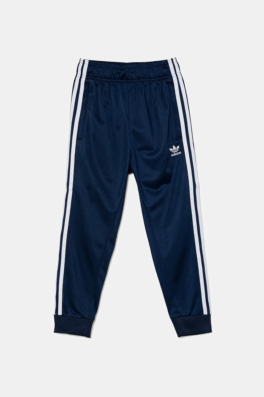 adidas Originals pantaloni de trening pentru copii culoarea bleumarin, cu imprimeu, JV8567