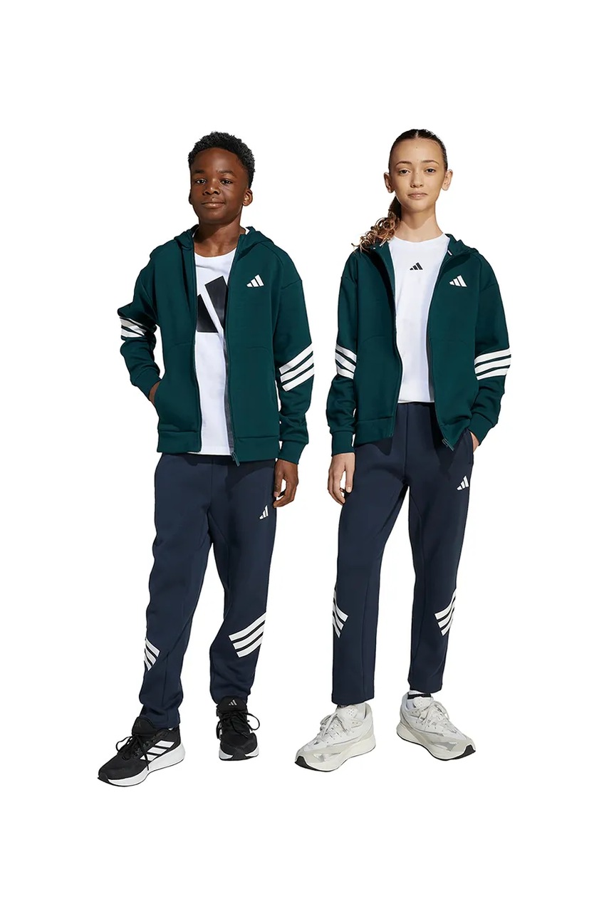 Levně Dětské tepláky adidas tmavomodrá barva, s potiskem, JW7520